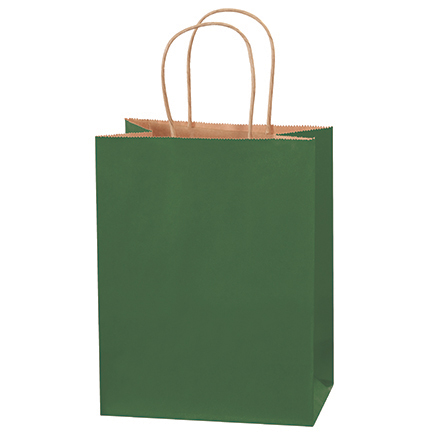 8 x 4 <span class='fraction'>1/2</span> x 10 <span class='fraction'>1/4</span>" Green Tinted Shopping Bags